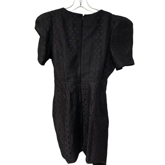 NEW Fashion Nova Here to Stay Dress Black Puffy Sleeve Front Knot Size Large - Picture 6 of 7